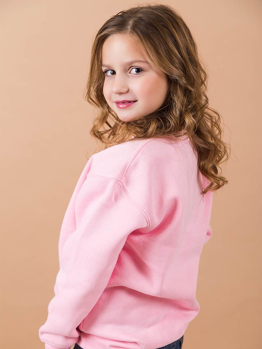 Детский розовый свитшот с вышивкой "Василек" 