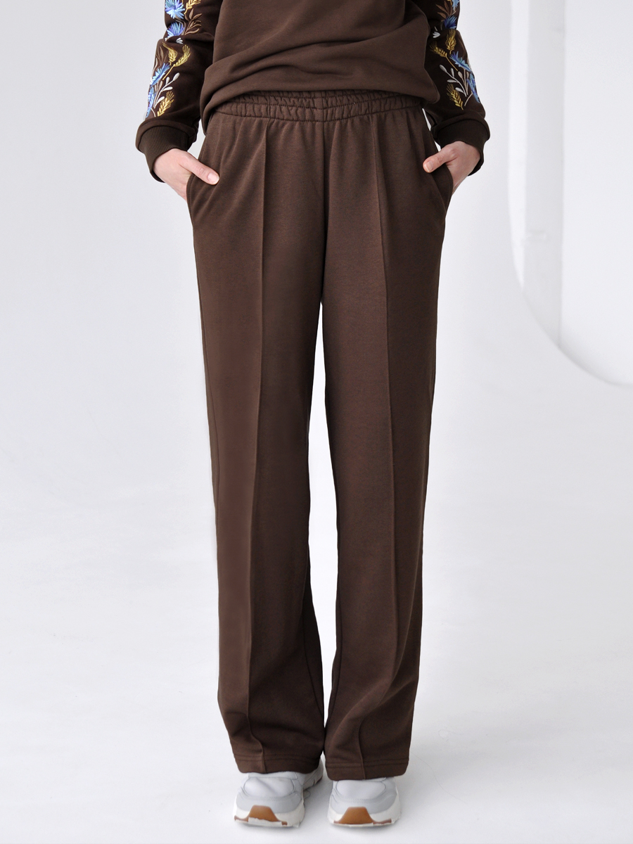 Брюки-палаццо женские шоколадные
