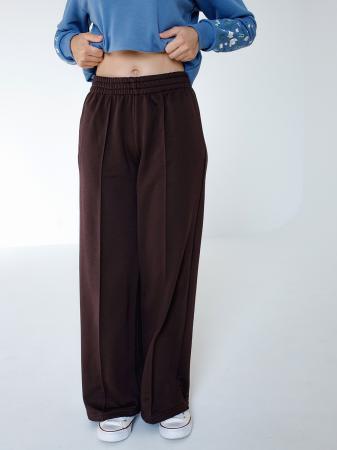 Брюки-палаццо женские цвета горький шоколад