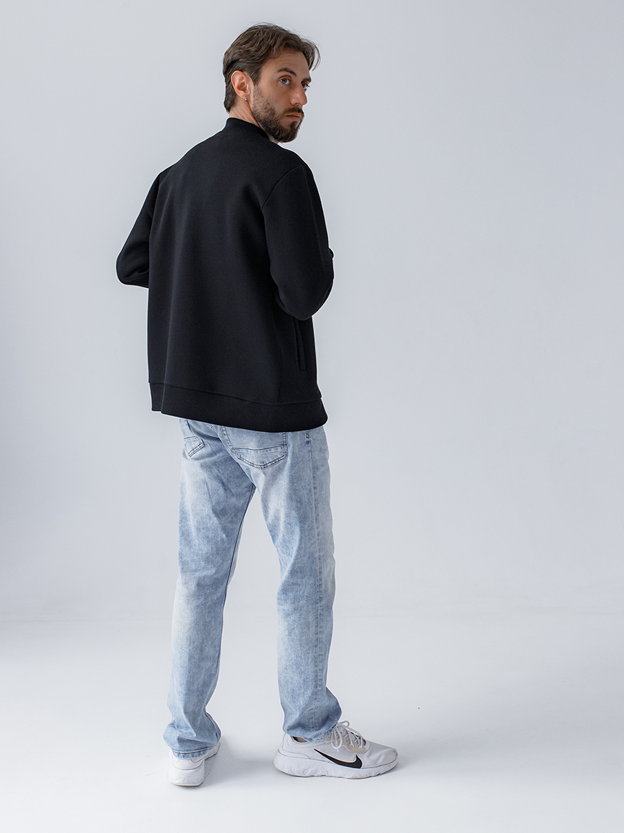 Бомбер мужской черный с вышивкой "Медведь"