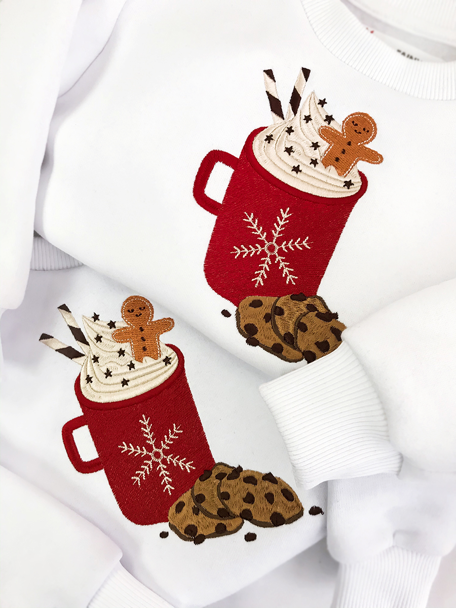 Подростковый белый свитшот с вышивкой "Какао"