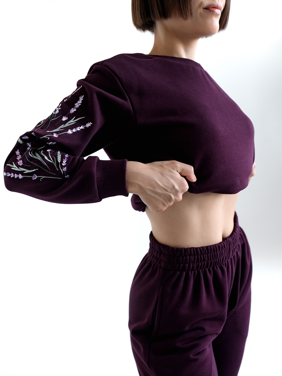 Брюки-джоггеры женские цвета баклажан