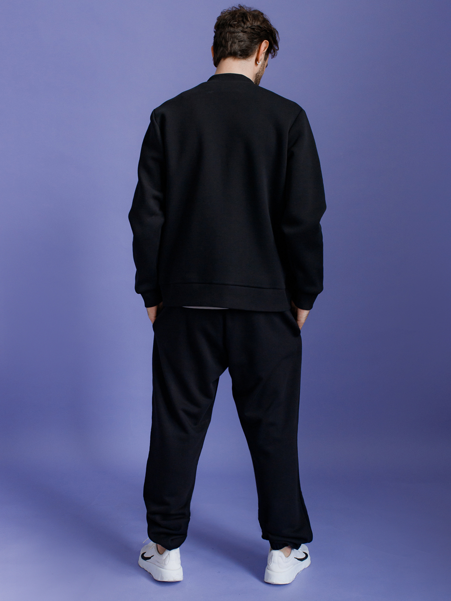 Бомбер мужской черный с вышивкой "Бизон"