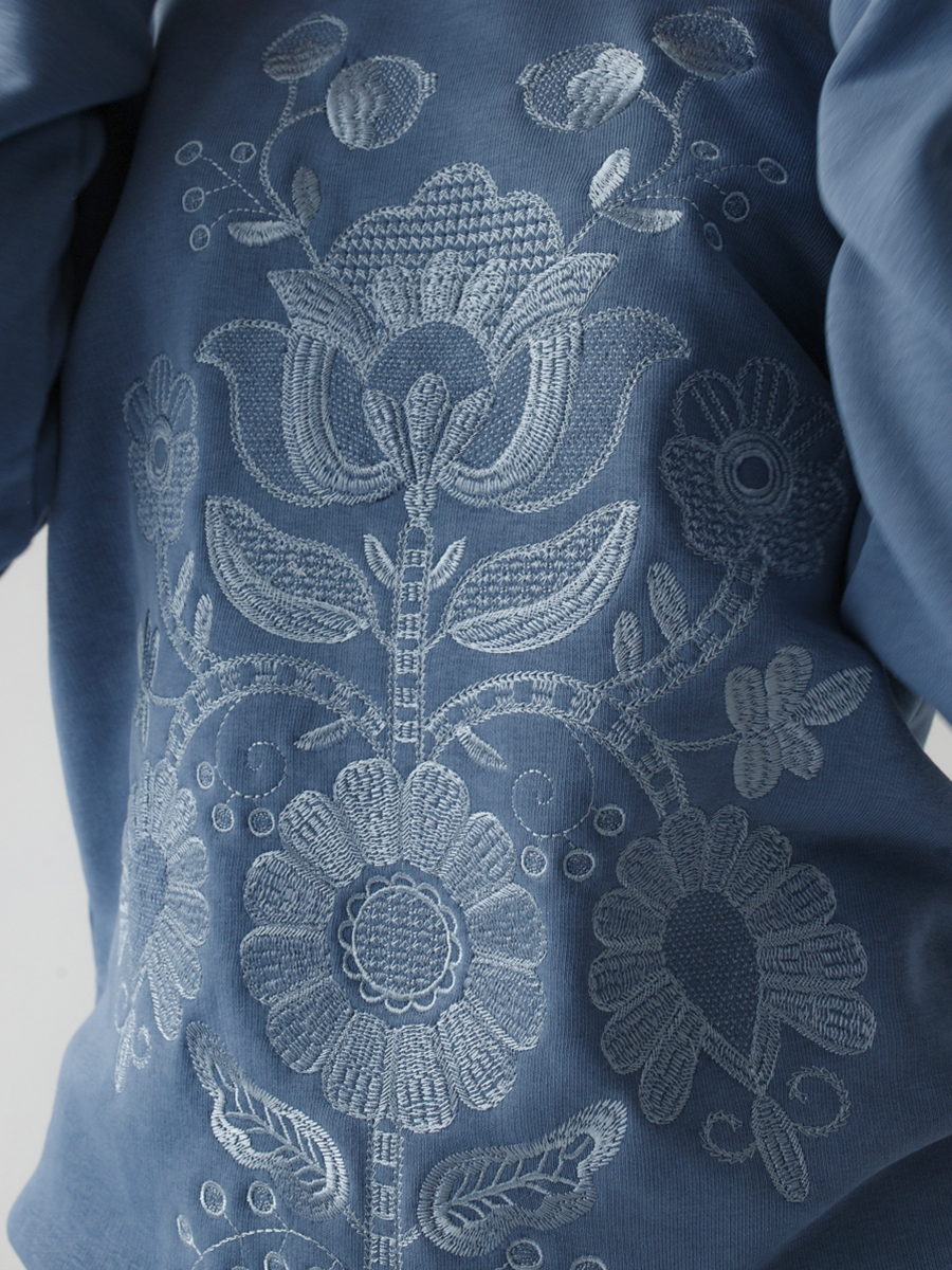 Женский свитшот джинсовый с вышивкой "Дрэва жыцця"