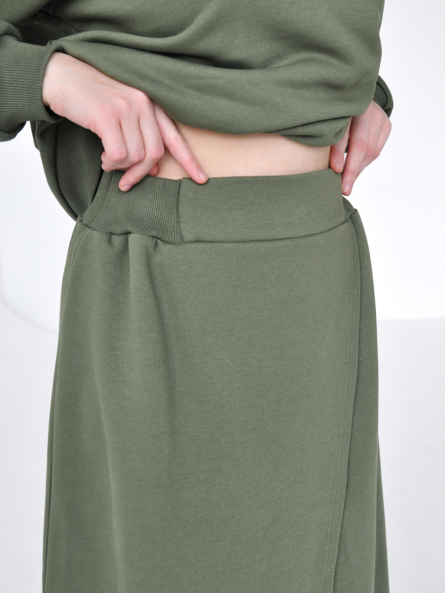 Юбка женская с запахом цвета хаки