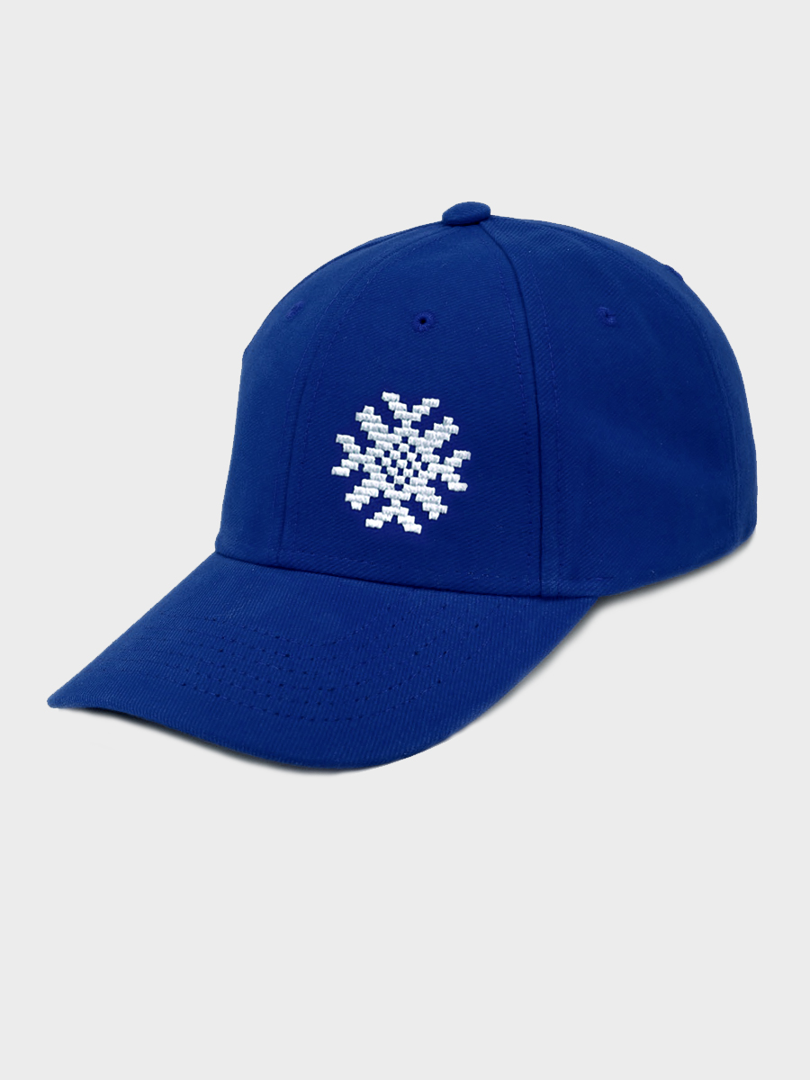 Васильковая бейсболка с белой вышивкой "Ярыла"