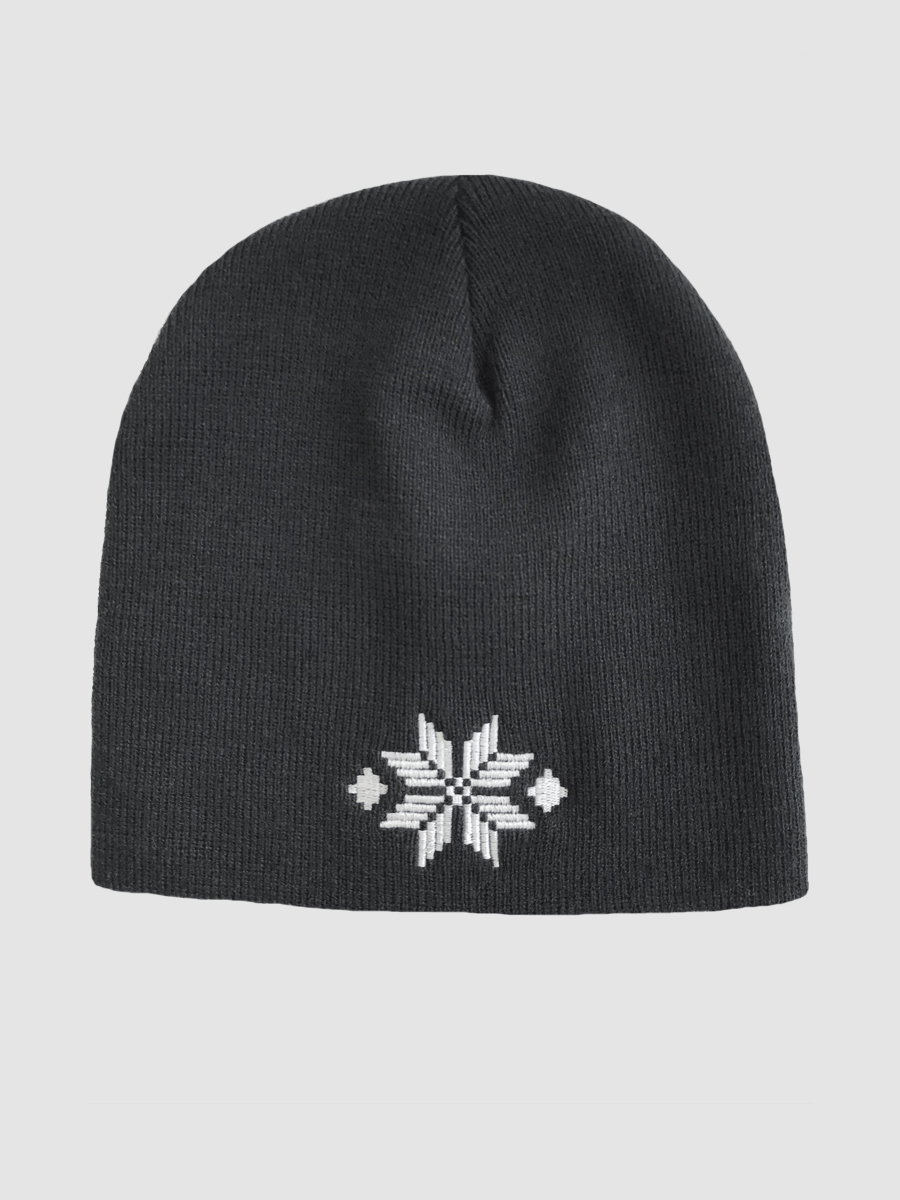 Графитовая шапка с белой вышивкой "Васьмiрог"