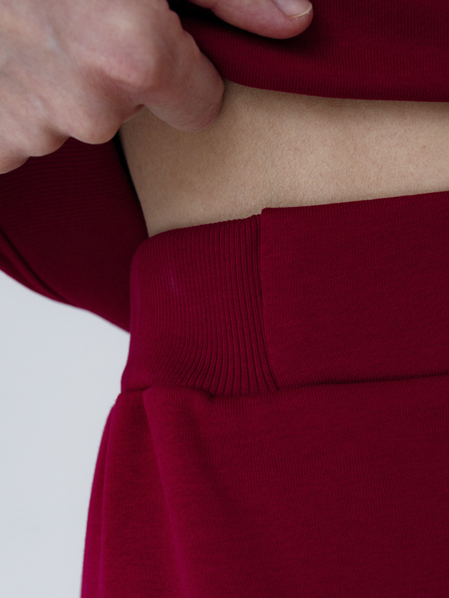 Юбка женская с запахом винного цвета