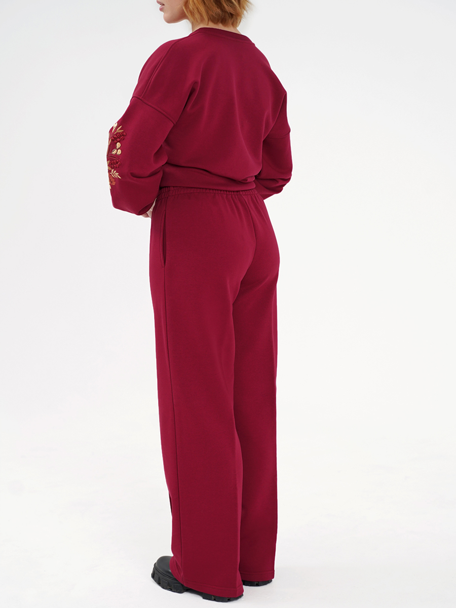Брюки-палаццо женские винные