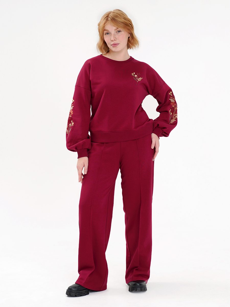 Брюки-палаццо женские винные