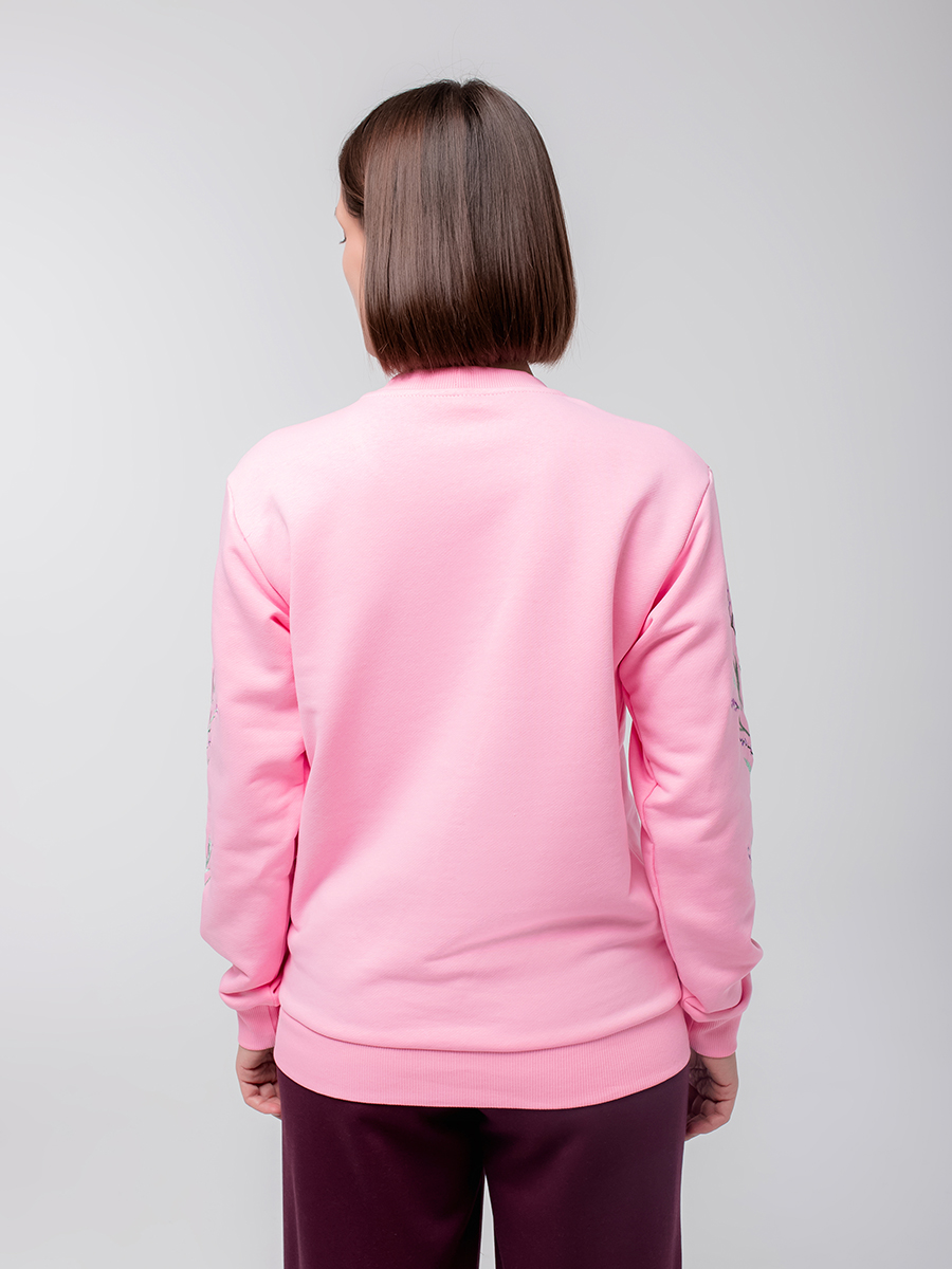 Женский свитшот розового цвета с вышивкой "Лаванда"
