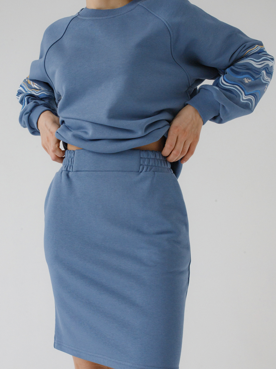 Юбка женская короткая джинсового цвета