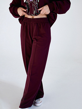 Брюки-палаццо женские баклажановые