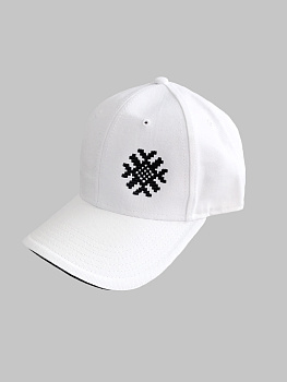 Белая бейсболка сэндвич с черной вышивкой "Ярыла"