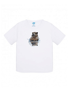 Детская футболка белая с вышивкой "Капибара"