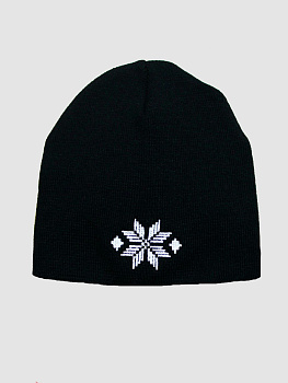 Черная шапка с белой вышивкой "Васьмiрог"