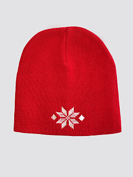 Красная шапка с белой вышивкой "Васьмiрог"