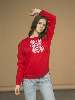 Подростковый красный свитшот с вышивкой "Ярыла" 