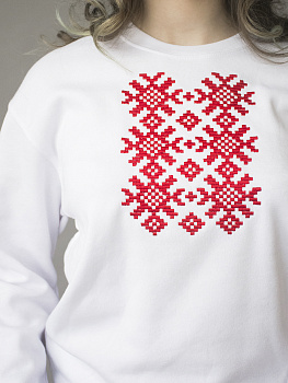 Детский белый свитшот с красной вышивкой "Ярыла"